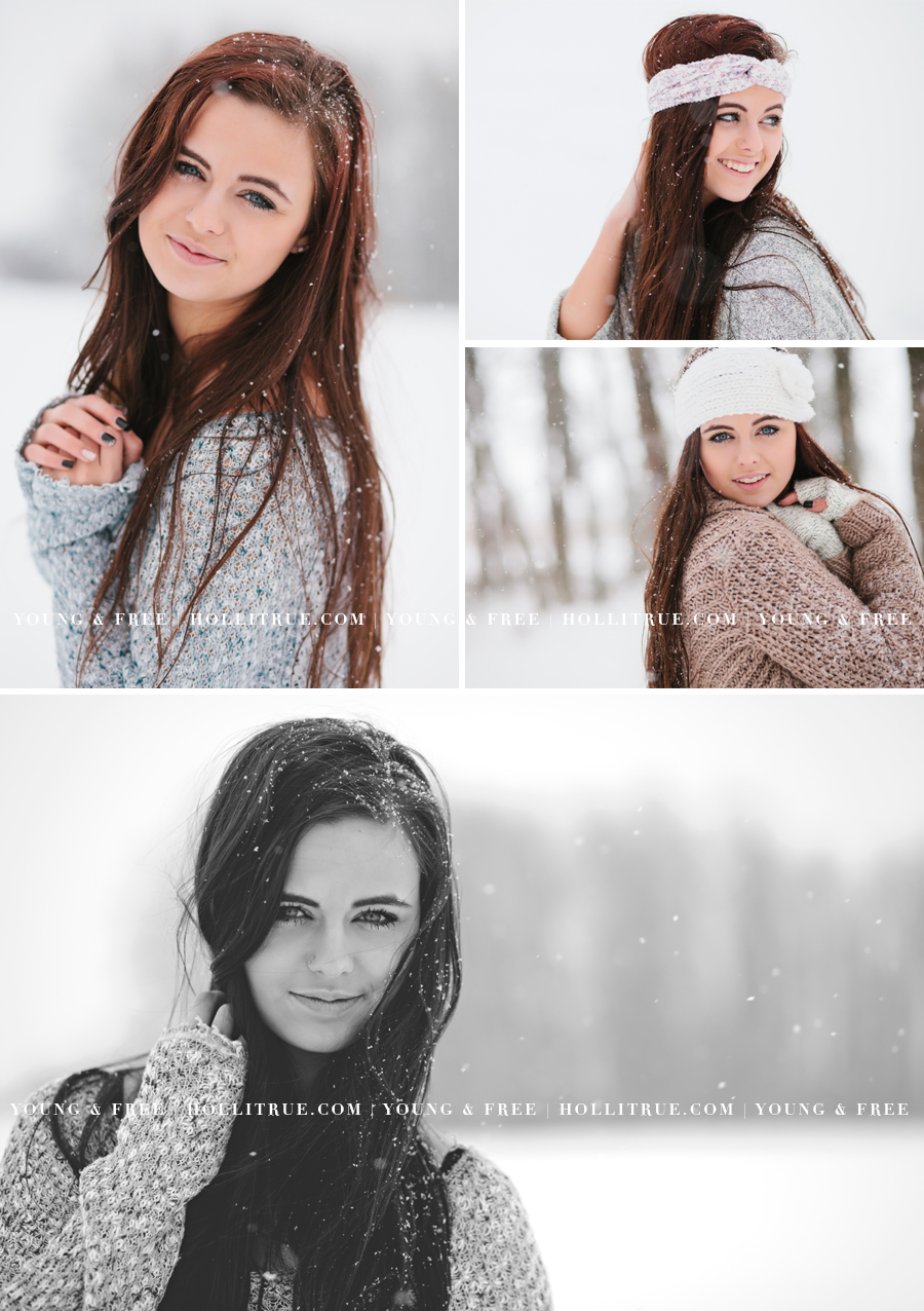 Oregon Senior Portrait Photographer, Holli True, photographs Class of 2014 high school senior, Grace, in the snow in Eugene.