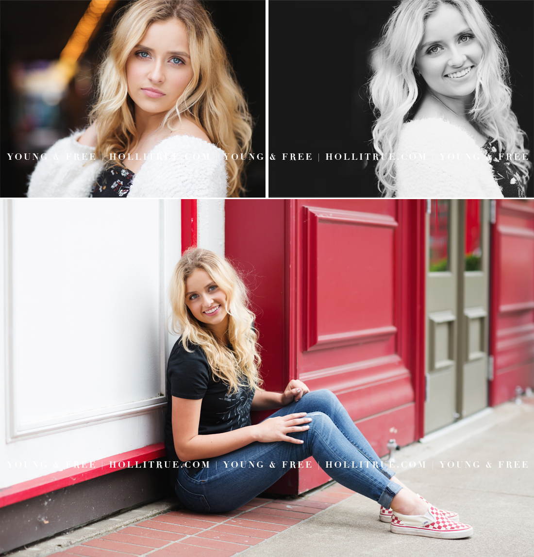 Bold color and bright red for senior pictures by Holli True