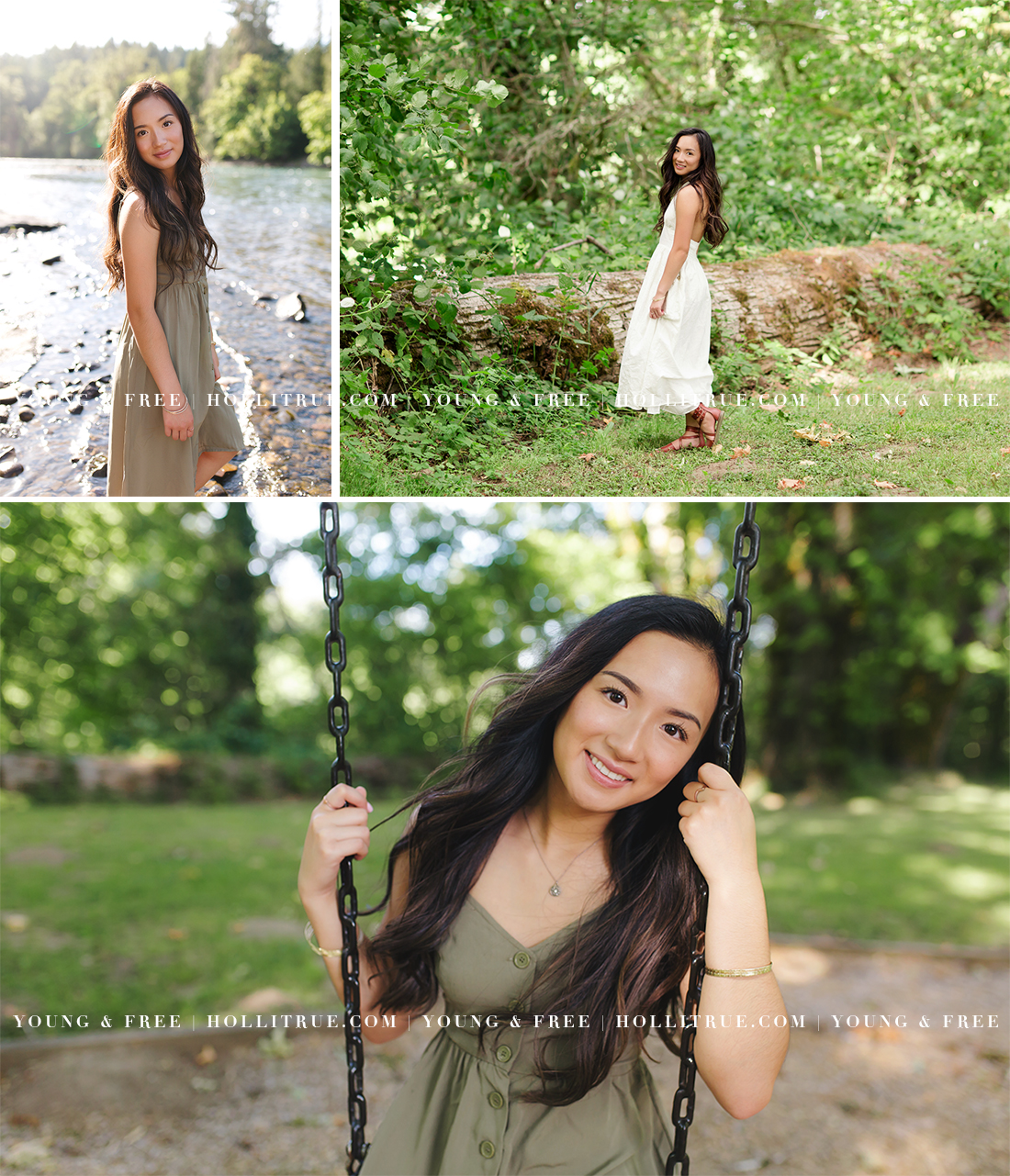 Portland Senior Session in at a natural park and in a river by Oregon Senior Portrait Photographer, Holli True