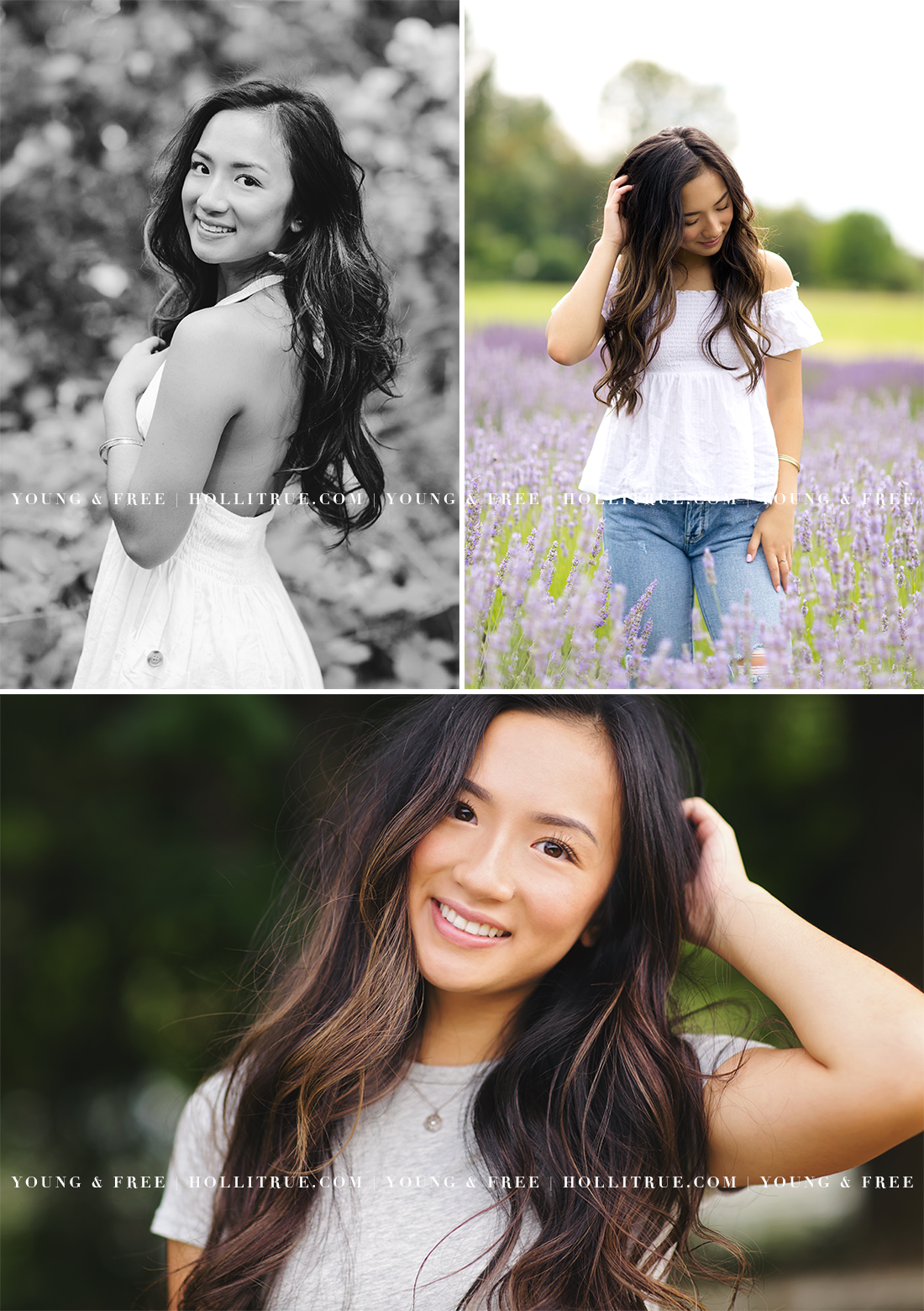 Beautiful and Natural Portland Senior Session in a lavender field by Oregon Senior Portrait Photographer, Holli True