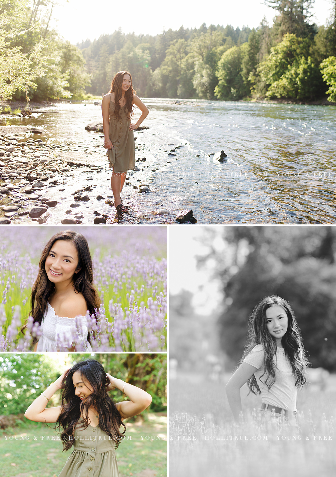 Portland Senior Session in a lavender field and at a river by Oregon Senior Portrait Photographer, Holli True