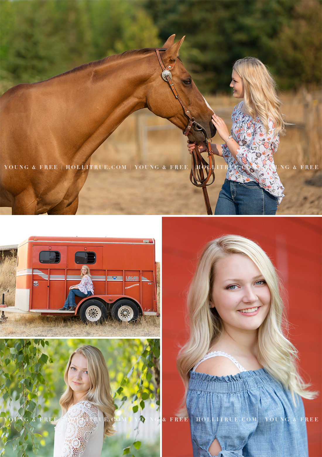 Rustic Senior Portrait Session with a horse in a Natural Park in Corvallis, Oregon by Senior Portrait Photographer, Holli True