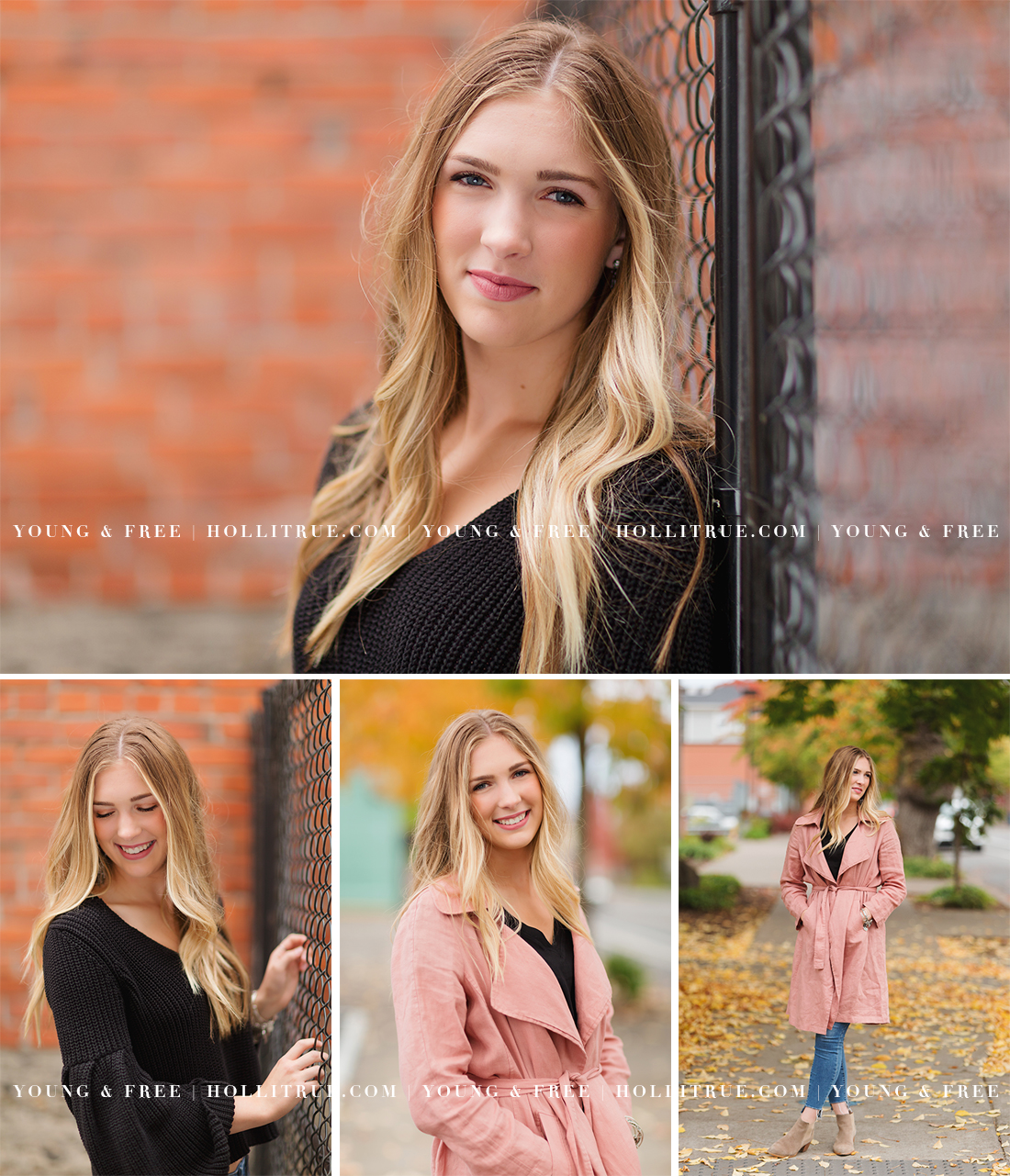 Gorgeous Fall color in the city by Eugene, Oregon high school senior portrait photographer, Holli True