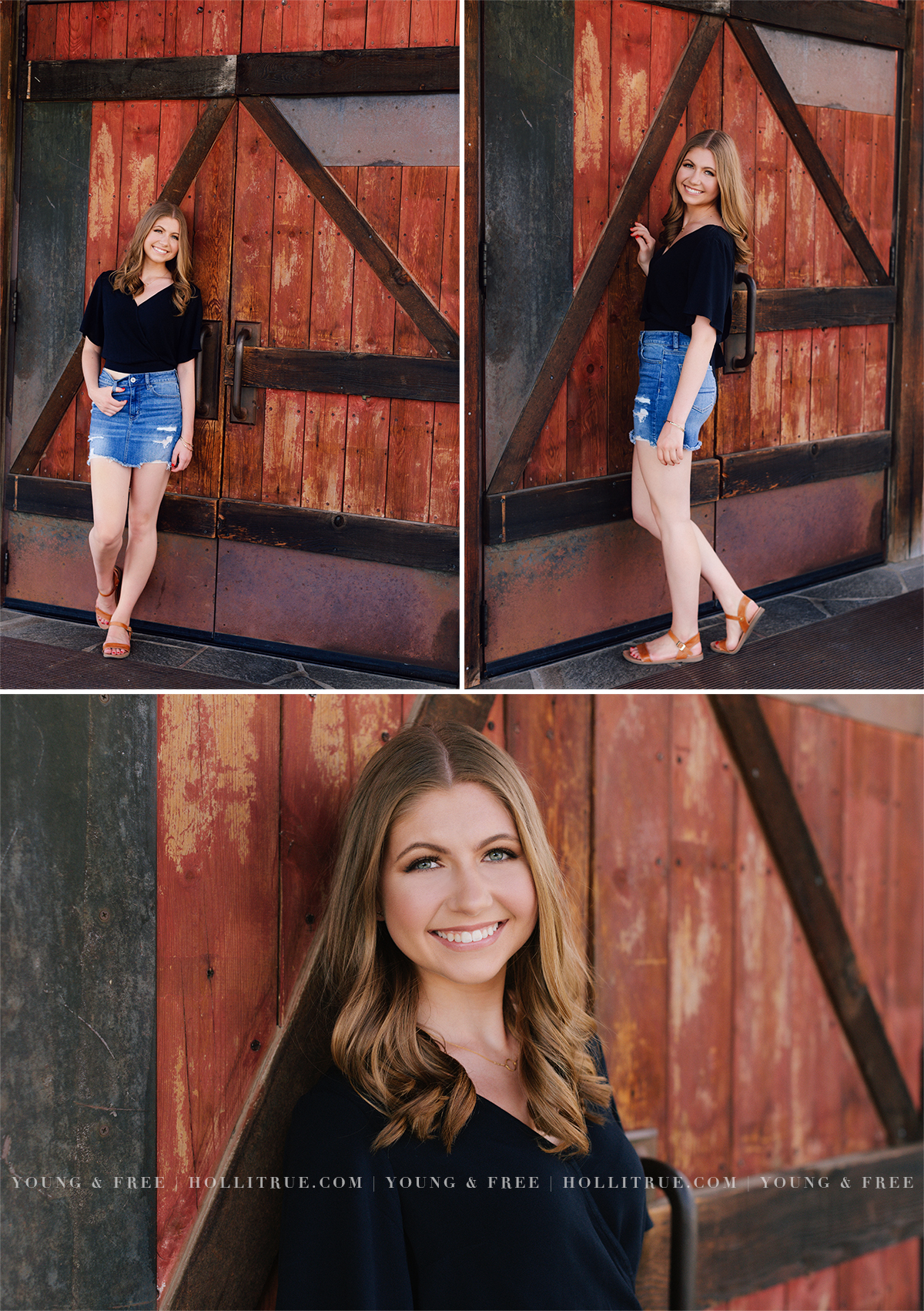 Senior Pictures at Brasada Ranch at an old barn in Bend, Oregon by Holli True Photography