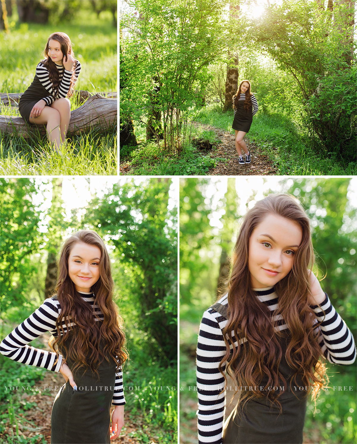 Beautiful nature senior pictures in a natural park at sunset by Eugene Oregon high school senior portrait photographer, Holli True