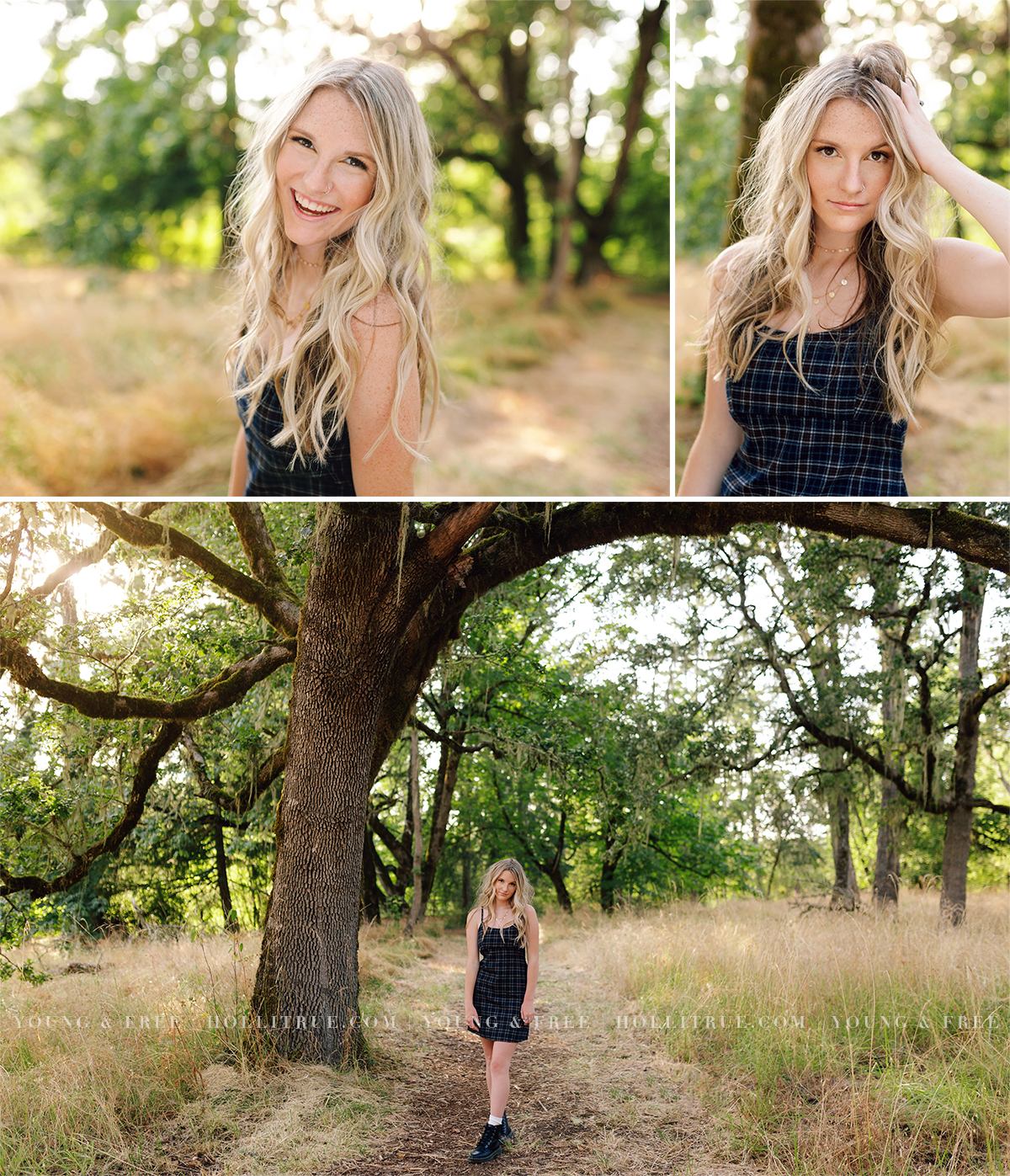 Gorgeous senior pictures at sunset in a natural park by Eugene Senior Photographer, Holli True