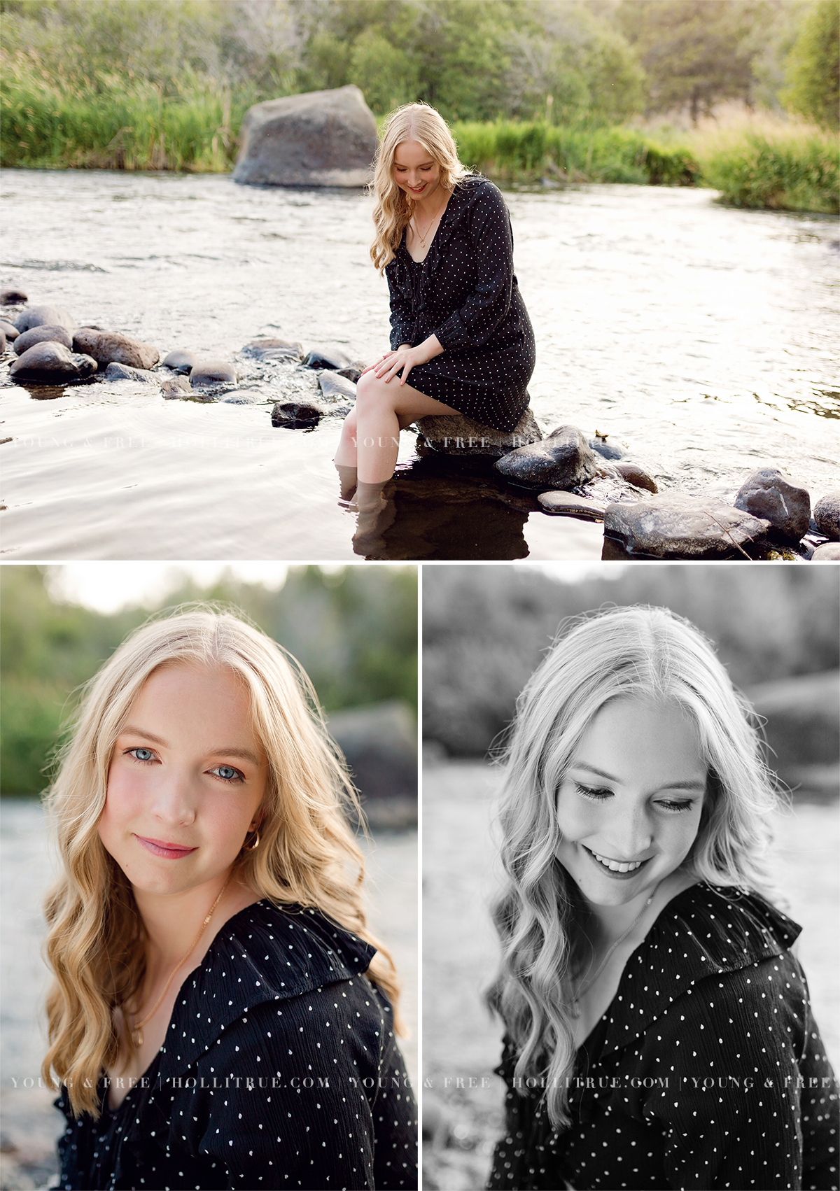 Beautiful and natural high school senior pictures at sunset in Bend, Oregon by Holli True