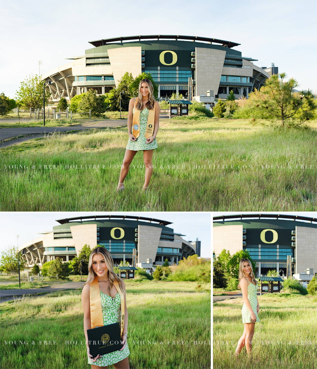 Autzen Stadium University of Oregon College Graduation Portrait Session Celebration by Holli True Photography
