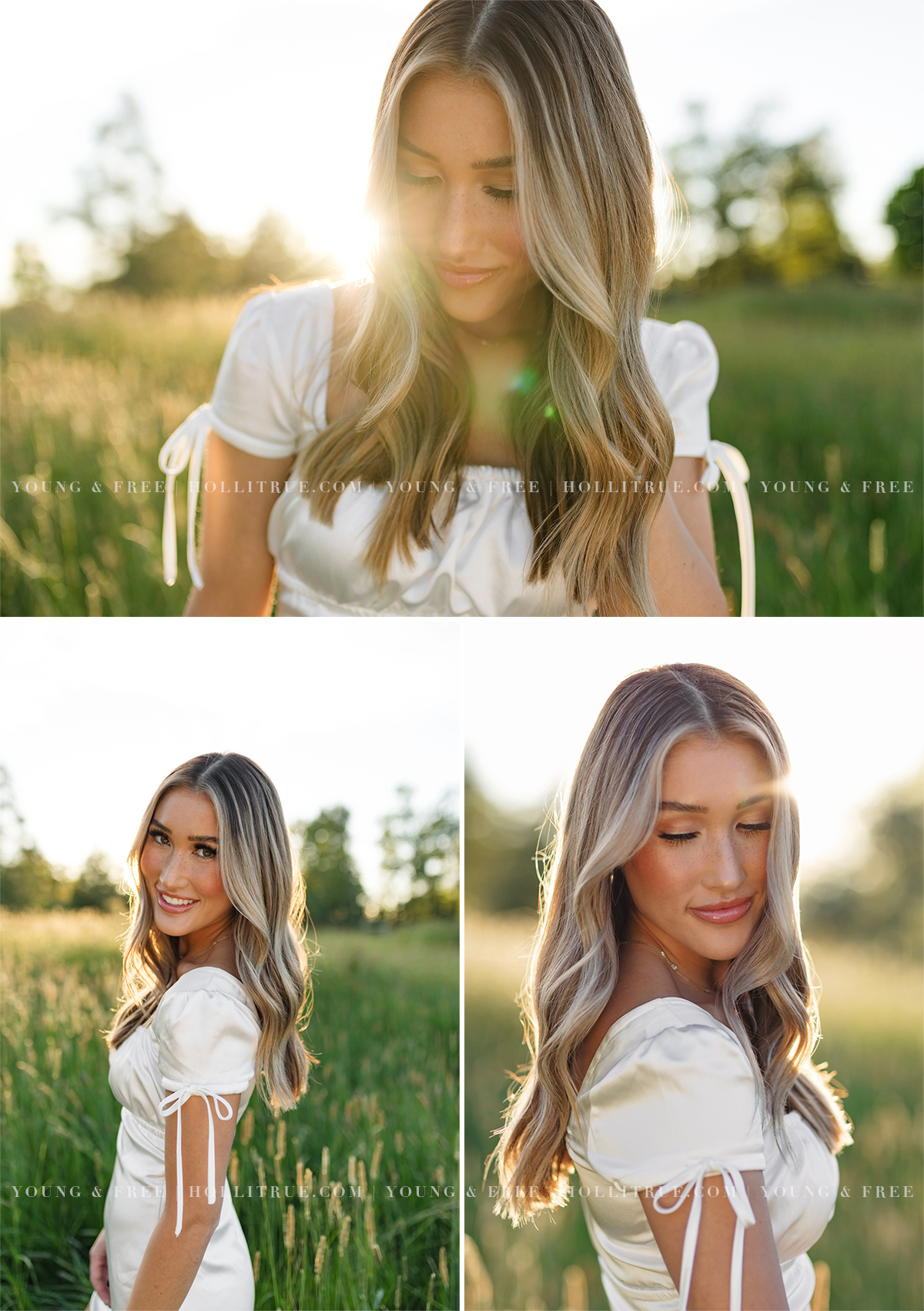 Gorgeous College Senior Graduation Pictures at sunset in a field in Eugene by Oregon Senior Photographer, Holli True