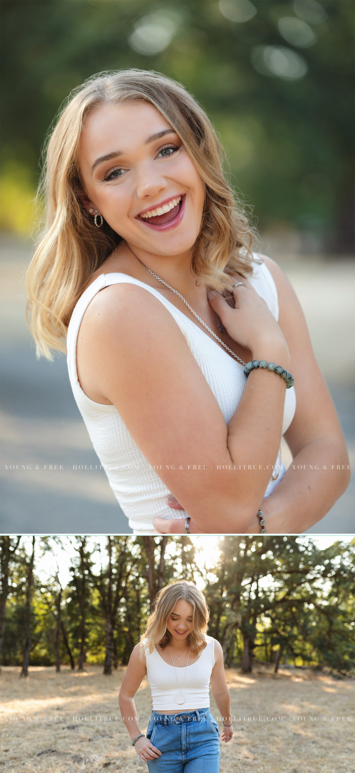 Senior pictures in a park at sunset with Eugene Senior Photographer, Holli True