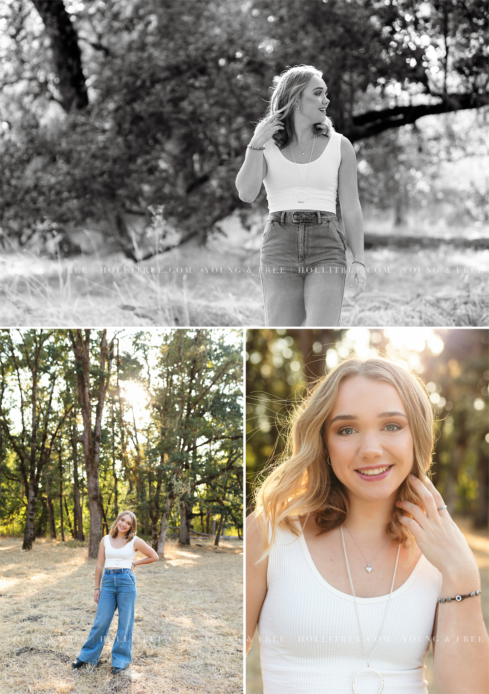 Senior pictures in a park at sunset with Eugene Senior Photographer, Holli True