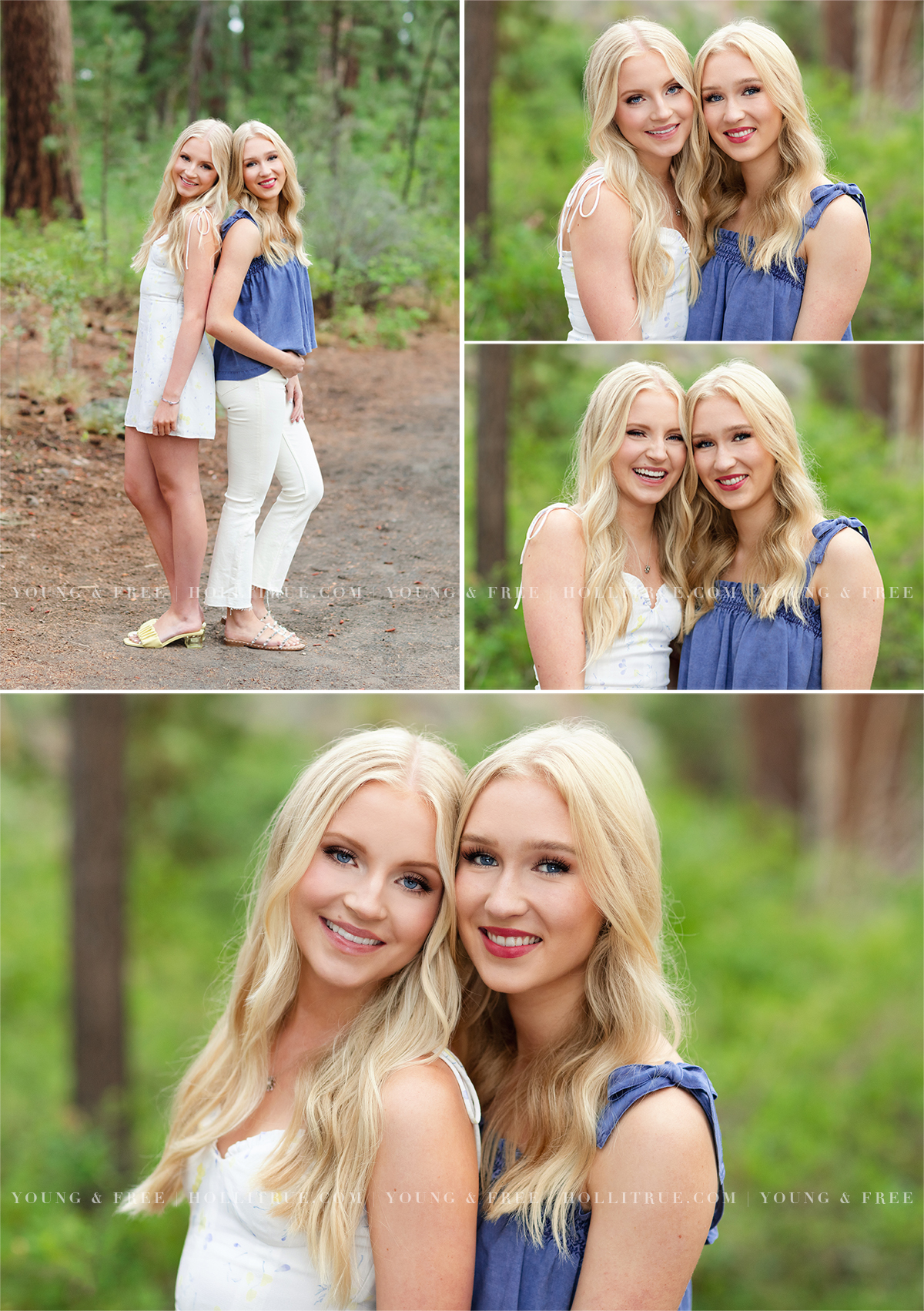 Beautiful sibling pictures of two sisters in a natural park in Bend Oregon by high school senior photographer, Holli True