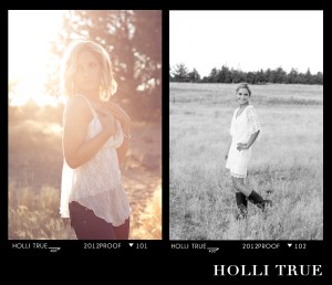 High School Senior Portrait Photographer Holli True photographs Summit Class of 2013 graduate Lyndsey in Bend Oregon at sunset in a field.