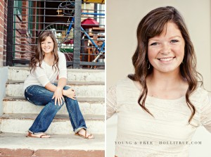 Eugene Oregon senior portrait photographer, Holli True, photographs Willamette high school senior, Lanae in downtown Eugene, Fifth Street Public Market.