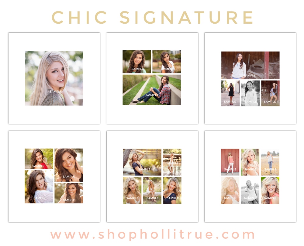 Templates for Photographers: Chic Signature 16x16 Template Set from Shop Holli True