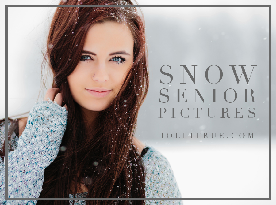 Senior pictures in the snow mini session promo with Eugene, Oregon senior photographer for the Young & Free, Holli True