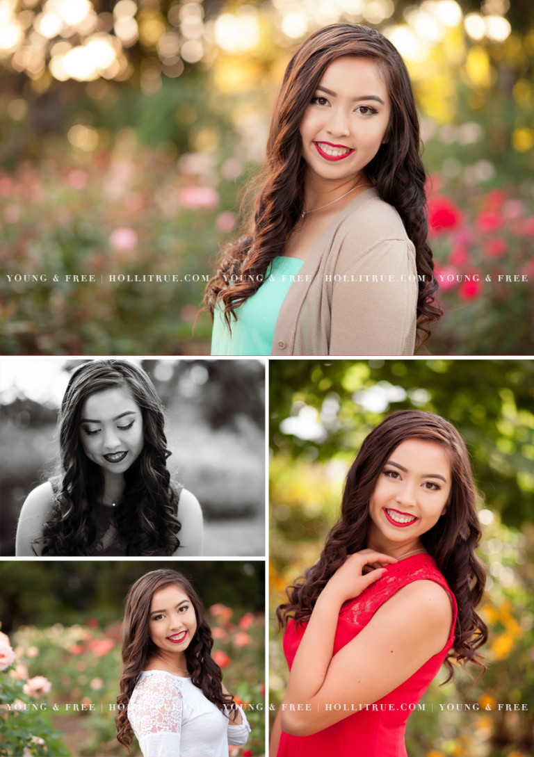 Eugene Oregon Senior Photographer Holli True Rose Garden Pictures Sunset Oregon Emily 1007 