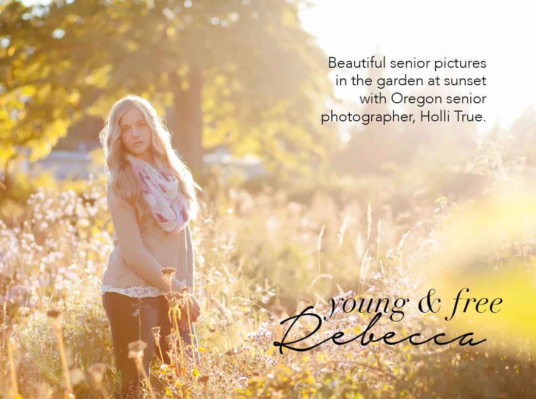 Beautiful Garden Senior Pictures in Eugene with Albany high school senior , Rebecca, by senior portrait photographer for the Young & Free, Holli True.