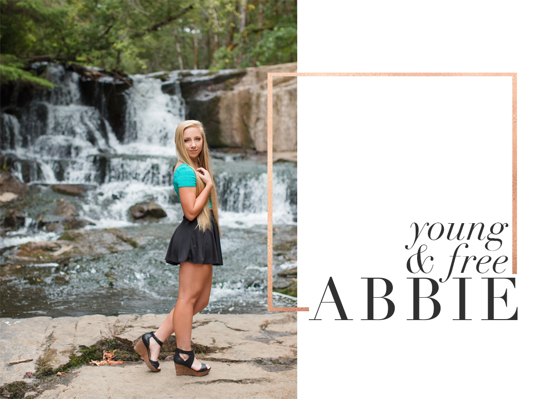 Oregon Senior Portrait Photographer, Holli True, photographs Class of 2017 high school senior, Abbie, at a beautiful waterfall