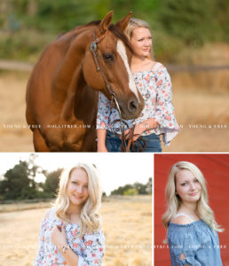 Rustic Senior Portrait Session with a horse in Corvallis, Oregon by Senior Portrait Photographer, Holli True