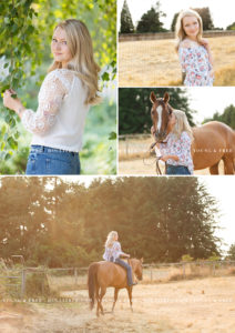 Rustic Senior Portrait Session with a horse in a Natural Park in Corvallis, Oregon by Senior Portrait Photographer, Holli True