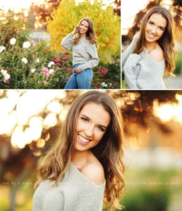 Fall Garden Senior Pictures in Downtown Eugene, Oregon by High School Senior Portrait Photographer, Holli True