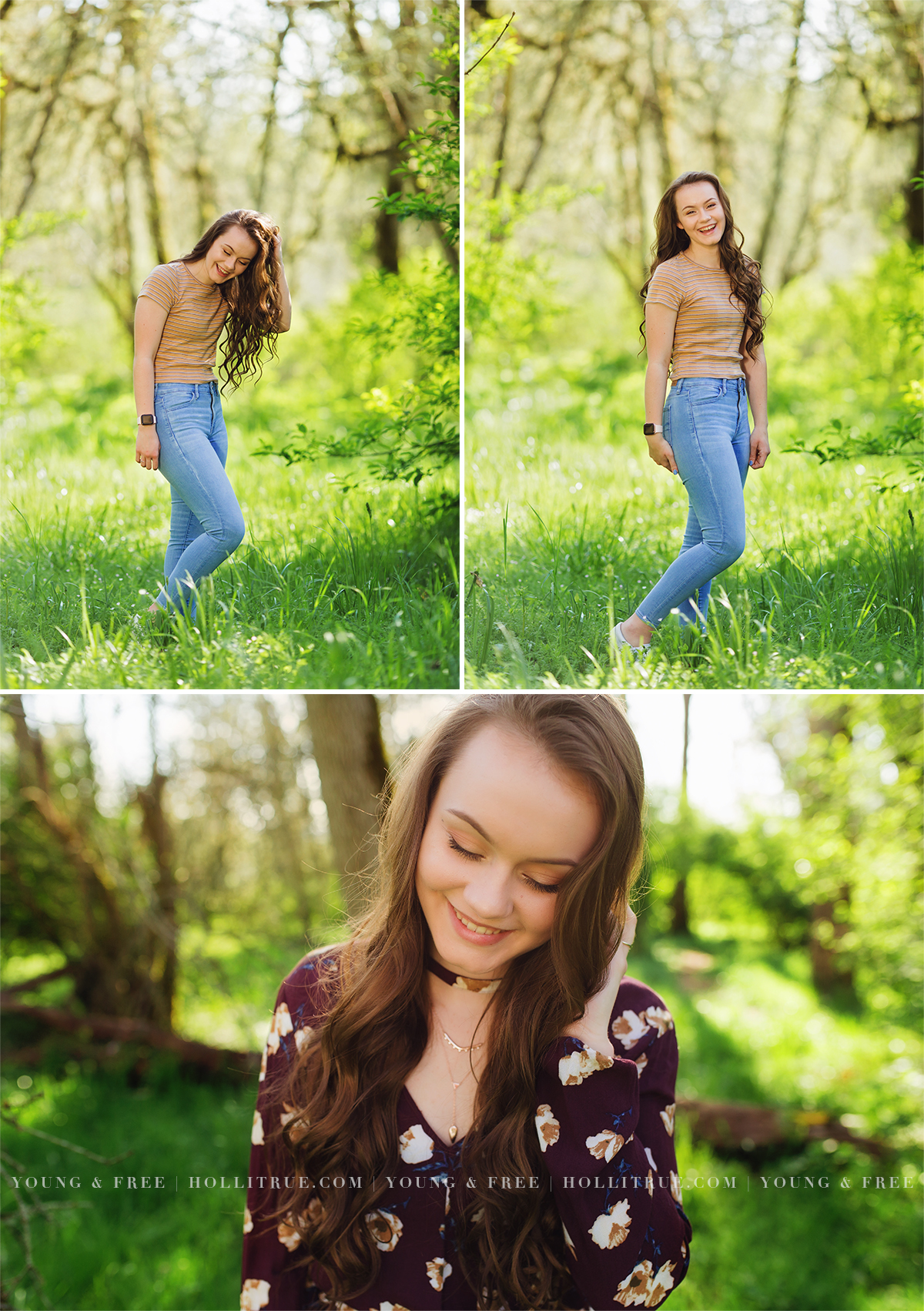 Candid and fun senior portraits | Carefree laughter | Natural posing for seniors pictures | Holli True
