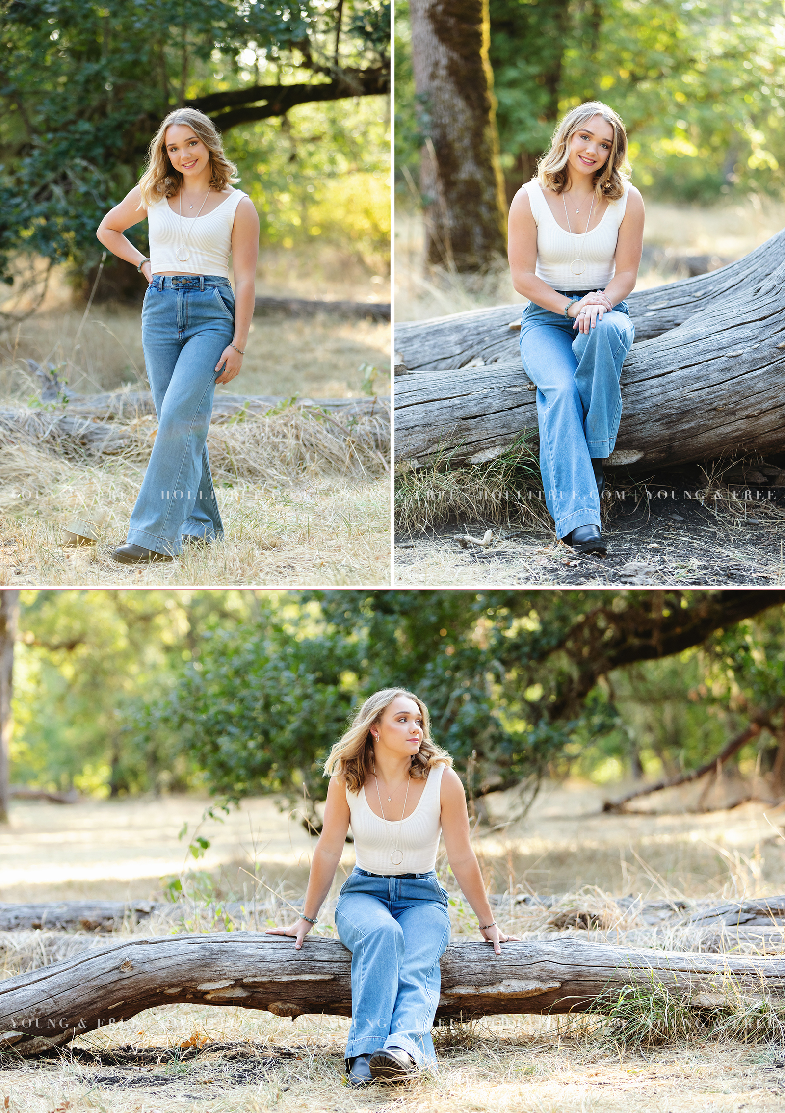 Summer senior pictures in in a natural park with Corvallis Oregon high school senior, Sierra, by Holli True Photography