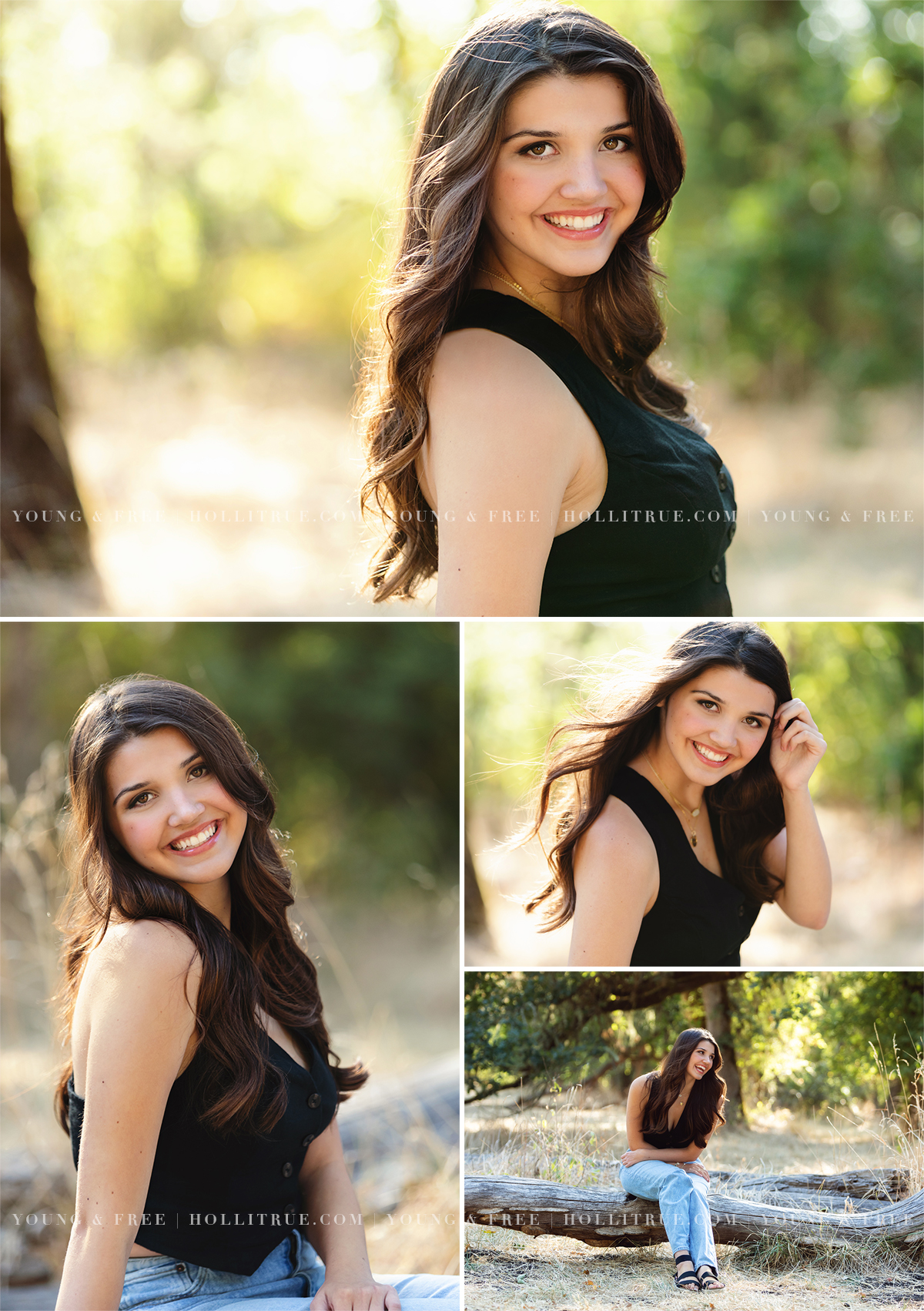 Rustic nature senior pictures in a natural park at sunset in Eugene, Oregon by Holli True Photography