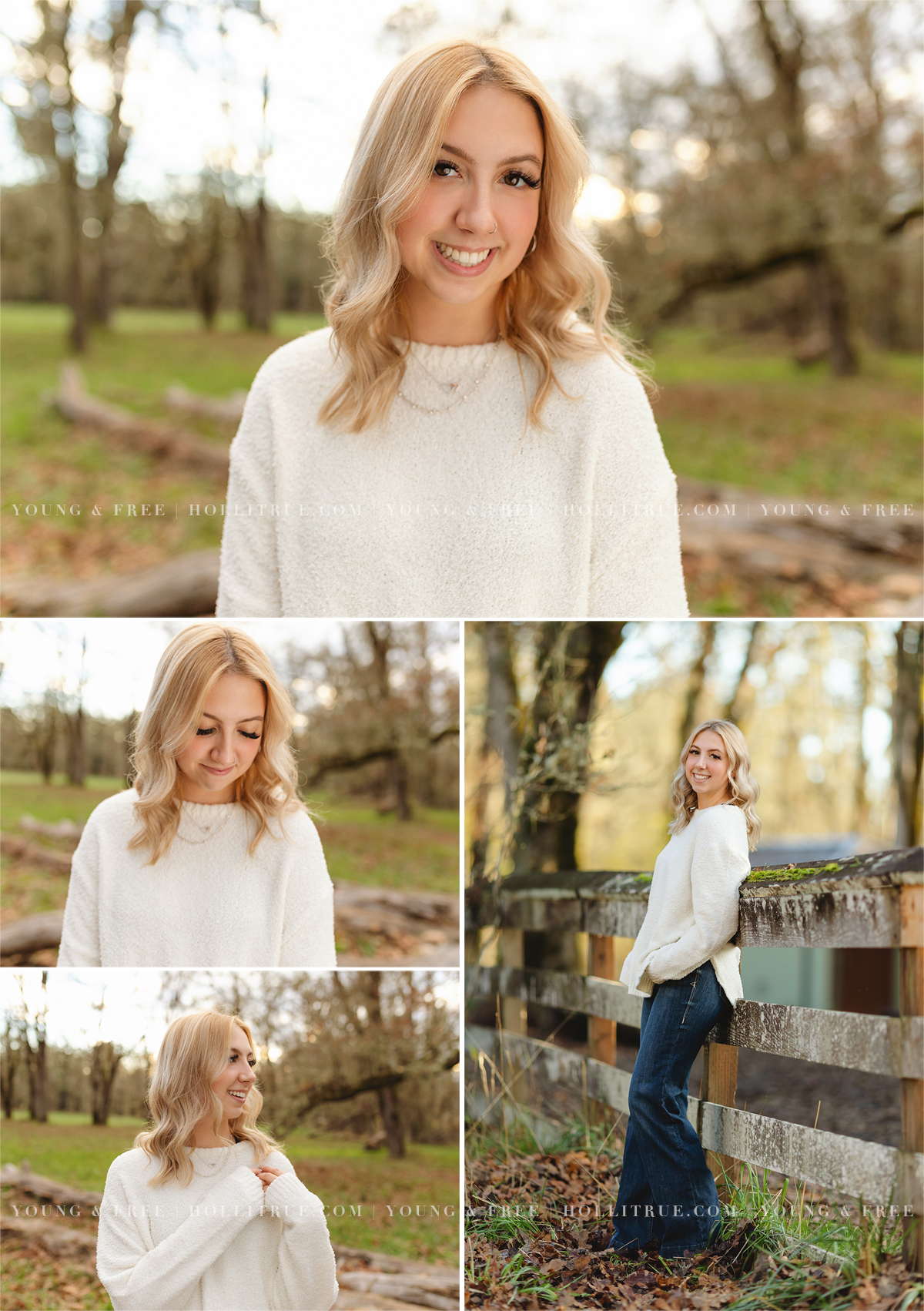 Fall senior session with Emma in a rustic park in Eugene by Holli True