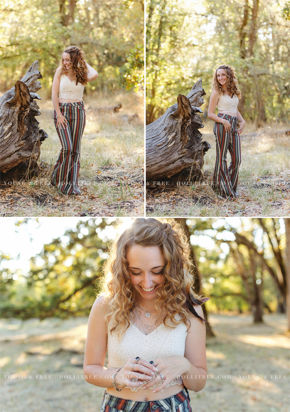 Oregon Senior Portrait Session in a natural park at sunset in Eugene by Holli True Photography.